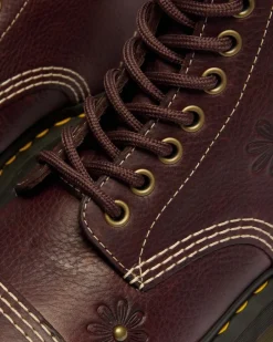 Boots plateformes Sinclair Flower en cuir Grizzly in Marron Foncé