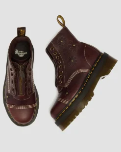 Boots plateformes Sinclair Flower en cuir Grizzly in Marron Foncé
