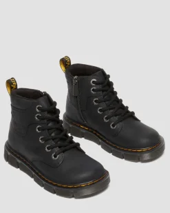 Boots Raffe en cuir Junior in Noir