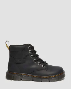 Boots Raffe en cuir Junior in Noir