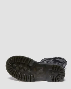 Boots Rejena en cuir Hair On gaufré croco in Noir