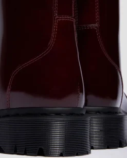 Boots Rejena en cuir Laquered in Rouge Cherry Red