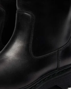 Boots Rejena Hi en cuir Old Harness in Noir