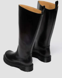 Boots Rejena Hi en cuir Old Harness in Noir