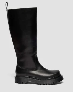 Boots Rejena Hi en cuir Old Harness in Noir
