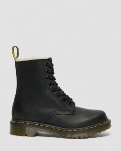 Boots 1460 Serena Doublées de Fourrure Synthétique in Noir