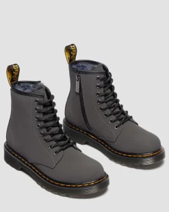 BOOTS 1460 SERENA DOUBLÉES DE FOURRURE SYNTHÉTIQUE JUNIOR in Gris