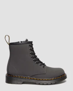 BOOTS 1460 SERENA DOUBLÉES DE FOURRURE SYNTHÉTIQUE JUNIOR in Gris