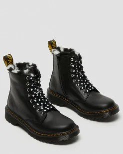 Boots 1460 Serena en Cuir Doublées de Fourrure Synthétique Junior in Noir