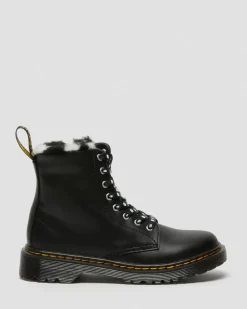 Boots 1460 Serena en Cuir Doublées de Fourrure Synthétique Junior in Noir