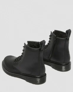 Boots 1460 Serena en cuir fourrées Junior in Noir