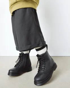 Boots 1460 Serena en cuir fourrées pour tout-petit in Noir