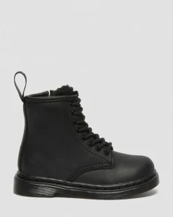 Boots 1460 Serena en cuir fourrées pour tout-petit in Noir