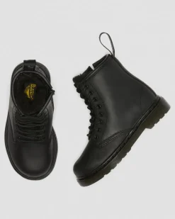 Boots 1460 Serena en cuir fourrées pour tout-petit in Noir