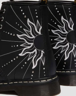Boots 1460 Solar Flare en cuir reconditionné in Noir & Blanc