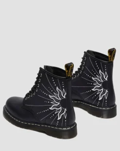 Boots 1460 Solar Flare en cuir reconditionné in Noir & Blanc