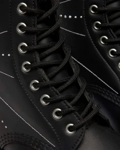Boots 1460 Solar Flare en cuir reconditionné in Noir & Blanc