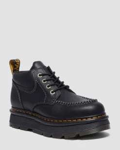 Boots Zebzag en cuir à 4 œillets in Noir