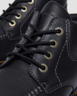 Boots Zebzag en cuir à 4 œillets in Noir