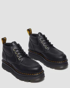 Boots Zebzag en cuir à 4 œillets in Noir