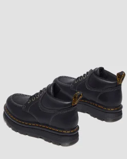Boots Zebzag en cuir à 4 œillets in Noir