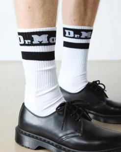 Chaussettes Athletic Logo en coton biologique mélangé in Blanc