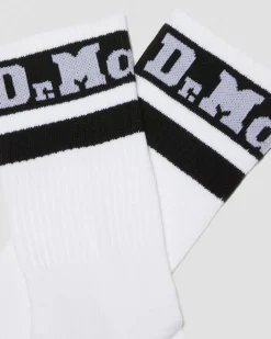 Chaussettes Athletic Logo en coton biologique mélangé in Blanc