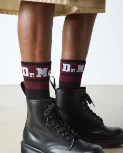 Chaussettes Athletic Logo en coton biologique mélangé in Noir