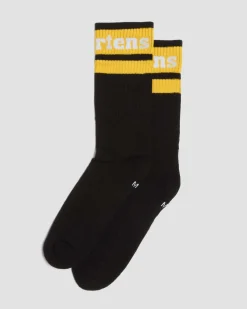 Chaussettes Athletic Logo en coton biologique mélangé in Noir