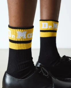 Chaussettes Athletic Logo en coton biologique mélangé in Noir