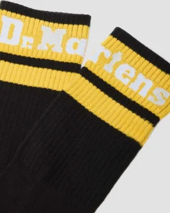 Chaussettes Athletic Logo en coton biologique mélangé in Noir