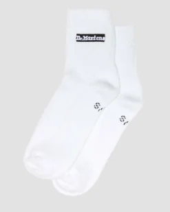 Chaussettes courtes Athletic Logo en coton biologique mélangé in Blanc
