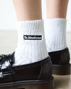Chaussettes courtes Athletic Logo en coton biologique mélangé in Blanc