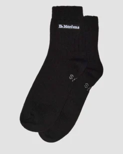 Chaussettes courtes Athletic Logo en coton biologique mélangé in Noir