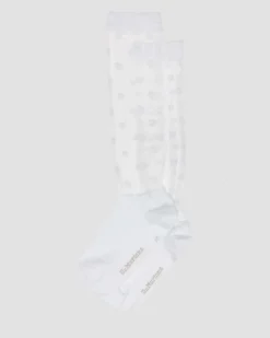 Chaussettes courtes Heart Mesh en coton biologique mélangé in Blanc