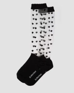 Chaussettes courtes Heart Mesh en coton biologique mélangé in Noir