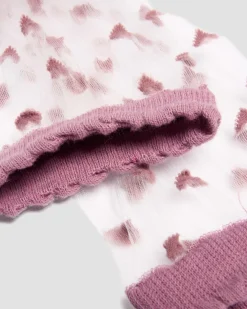 Chaussettes courtes Heart Mesh en coton biologique mélangé in Rose Poudré