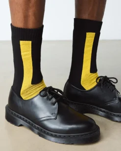 Chaussettes Double Doc en coton biologique mélangé in Noir