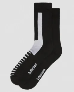 Chaussettes Double Doc en coton biologique mélangé in Noir & Blanc