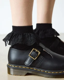 Chaussettes en coton biologique Frill in Noir