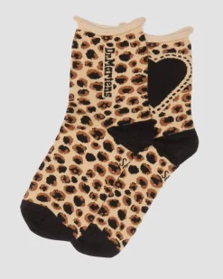 Chaussettes Leopard Heart en coton mélangé in Camel Clair