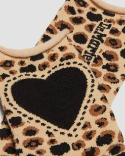 Chaussettes Leopard Heart en coton mélangé in Camel Clair