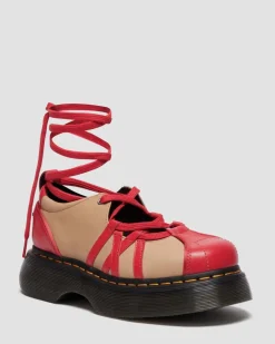 CHAUSSURES BALLERINES BUZZ EN CUIR in Rouge