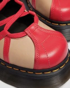 CHAUSSURES BALLERINES BUZZ EN CUIR in Rouge