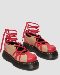 CHAUSSURES BALLERINES BUZZ EN CUIR in Rouge