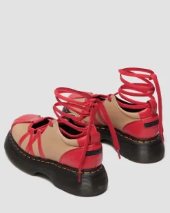 CHAUSSURES BALLERINES BUZZ EN CUIR in Rouge