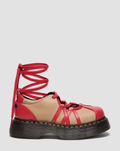 CHAUSSURES BALLERINES BUZZ EN CUIR in Rouge