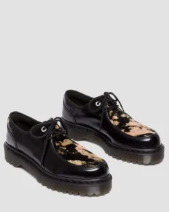 Chaussures Bex Zeffir en cuir Hair-On à 3 œillets in Noir