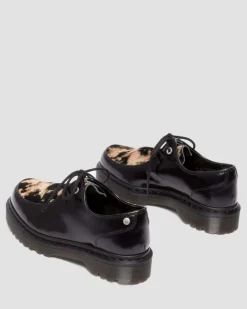 Chaussures Bex Zeffir en cuir Hair-On à 3 œillets in Noir
