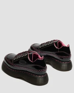 Chaussures Buzz en cuir Distressed Patent à 5 œillets in Noir